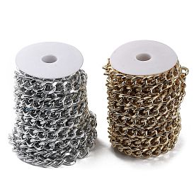 Оксидированные алюминиевые цепи с алмазной огранкой и гранеными бордюрами, витые цепочки, несварные, с катушкой
