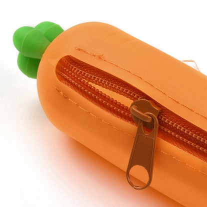 Sac à stylos en silicone imitation légume, boîtes de rangement de papeterie pour stylos, crayons, carotte