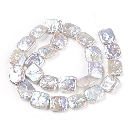 Brins de perles de keshi naturelles baroques, perle d'eau douce, rectangle
