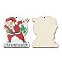 Single Face Christmas Printed Wood Big Pendants, Santa Claus Charms