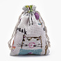 Пакетики для котенка из поликоттона (полиэстер, хлопок), сумки на шнурке, с принтом мультяшный кот и мышка
