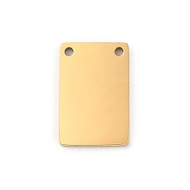 Ion Plating(IP) 304 Stainless Steel Stamping Blank Tag Charms, Laser Cut, Rectangle Charm
