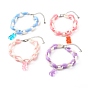 Resin Bear Charm Bracelets, with Acrylic Cable Chains and Alloy Lobster Claw Clasps, Platinum