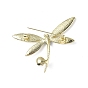 Broche de libélula de diamantes de imitación con broche de perlas de imitación de plástico, insignia de aleación de oro claro para ropa de mochila