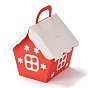 Рождественские складные подарочные коробки, форма дома с ручкой, подарочные пакеты, на подарки конфеты печенье