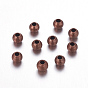 Brass Textured Beads, Lead Free, Round, 4mm, hole: 1mm
