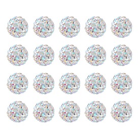 Perles de boule pave disco , Perles de strass d'argile polymère , ronde