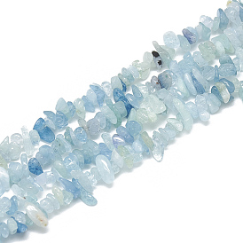 Natural Aquamarine Beads Strands, Chip