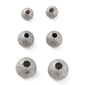 Titanium Steel Beads, Round, Textured