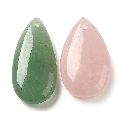 Natural Gemstone Pendants, Teardrop Charms