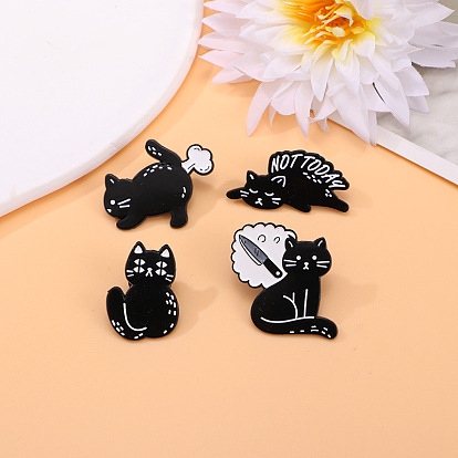 Cat Badges, Alloy Enamel Pins, Cute Cartoon Animal Brooch, Clothes Decorations Bag Accessories