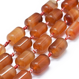 Natural Carnelian Beads Strands, Dyed & Heated, Column