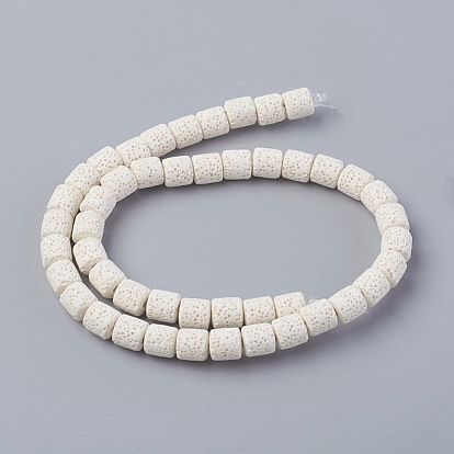 Brins de perles de pierre de lave naturelle, teint, colonne