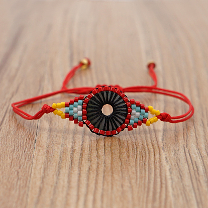 Miyuki Seed Braided Bead Bracelet, Evil Eye Protection Lucky Bracelet for Women