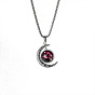 Luminaires synthétiques pierre lune avec 12 collier pendentif constellations, bijoux en acier inoxydable pour femmes, couleur inox