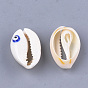 Perles de cauris, perles non percées / sans trou, avec l'émail, cauris en forme de mauvais oeil