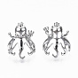 Brass Micro Pave Clear Cubic Zirconia Peg Bails Charms, for Half Drilled Bead, Nickel Free, Octopus Shape