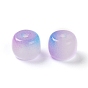 Perles de verre peintes par pulvérisation opaque, plat rond