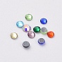 Hotfix rhinestone, cabujones traseros planos de diamantes de imitación de cristal, semicírculo
