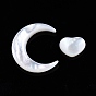 Natural White Shell Beads Sets, Moon with Heart