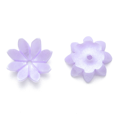 Resin Imitation Pearl Bead Caps, Multi-Petal, Flower