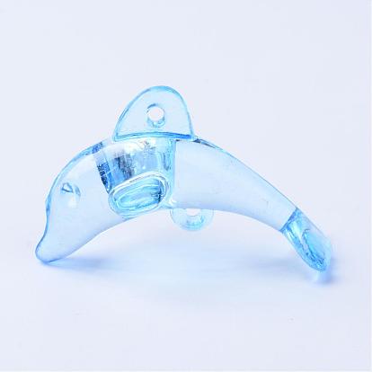 Pendentifs acryliques transparents , dauphin
