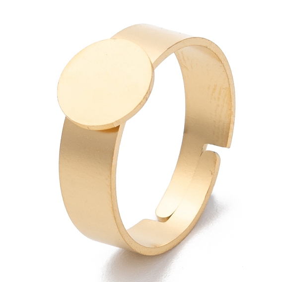 304 pierna de anillo de acero inoxidable, fornituras de anillo almohadilla, para anillos de la vendimia que hacen, ajustable, diámetro interior: 17.2 mm, Bandeja: 8 mm