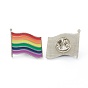 Эмалевые броши из сплава гордость, эмалевый штифт, с клатчем-бабочкой, радужный флаг, платина