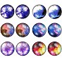 SUNNYCLUE Glass Cabochons, Half Round/Dome, Planet Print Pattern
