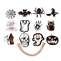 12 estilos etiquetas de papel tema de halloween, con cuerda de cáñamo, etiquetas de regalo etiquetas colgantes para decoración de halloween