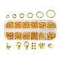Kit de búsqueda de fabricación de joyas de bricolaje, incluyendo anillos de salto de latón, Ganchos de aleación de zinc de langosta garra, Espaciador de hierro y tapas de cuentas y puntas de cuentas, Latón chafas