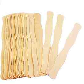 Wooden Flat Craft Sticks, Wavy Blank Wooden Slices for Painting Arts, Pyrography, Stirring