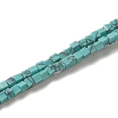 Synthetic Turquoise Beads Strands, Cube