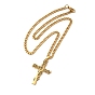304 colliers pendentif croix en acier inoxydable avec arbre de vie, collier gourmette avec fermoir mousqueton
