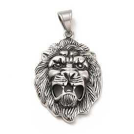 304 Stainless Steel Pendants, Lion Charms