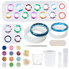 Olycraft DIY Jewelry Set Making, with Silicone Molds & Measuring Cup, Laser Shining Sequins, Iron Screw Eye Pin & Earring Hooks, Tweezers, Plastic Dropper & Measuring Cup & Stirring Rod