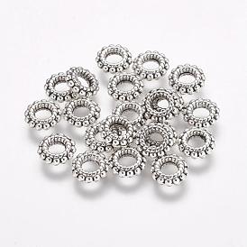 Tibetan Style Alloy Beads, Cadmium Free & Lead Free, Donut, 8x2mm, Hole: 3mm