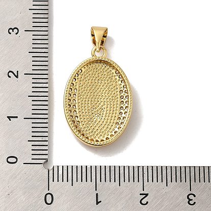 Micro-pavé de laiton plaqué en rack, zircone cubique avec pendentifs en opale synthétique, avec anneau de saut, sans plomb et sans cadmium, plaqué longue durée, ovale avec saint