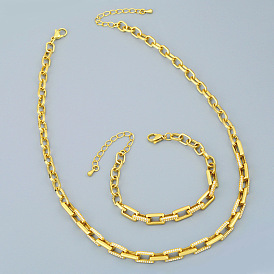 Cool Hip-hop Necklace with Diamond Inlaid Thick Chain Necklace NKR80.