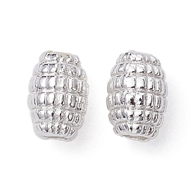 Alloy Spacer Beads, Long-Lasting Plated, Textured, Oval