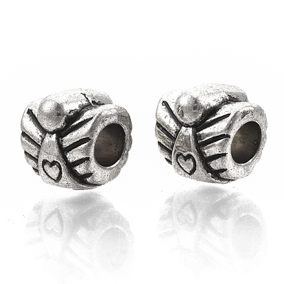 Tibetan Style Alloy Beads, Cadmium Free & Lead Free, Angel with Heart