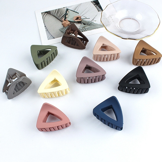 Frosted Acrylic Hair Claw Clips, Triangle Non Slip Jaw Clamps for Girl Women