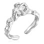 925 открытое кольцо-манжета с когтями из стерлингового серебра, кубический цирконий готическое кольцо для женщин, платина