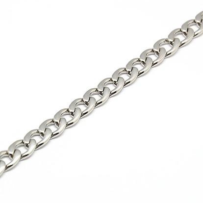 304 ожерелья из цельной цепи из нержавеющей стали / крученые цепи, с карабин-лобстерами , 22 дюйм ~ 23 дюйм (589~584 мм), 7 мм