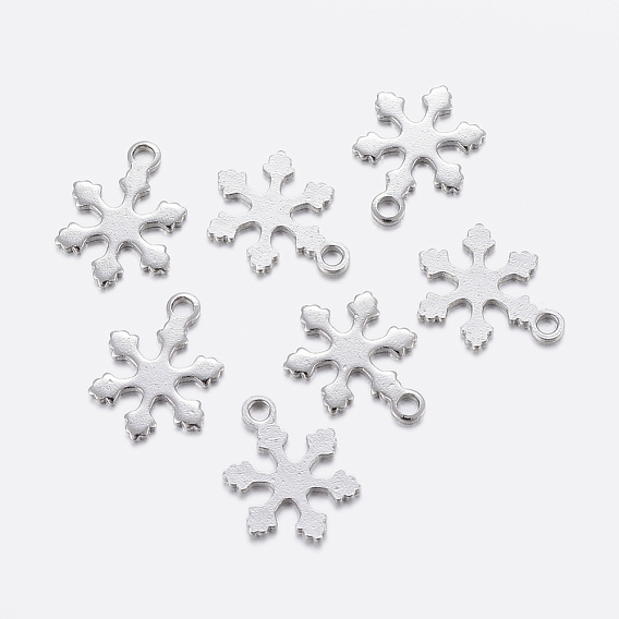 304 Stainless Steel Charms, Snowflake