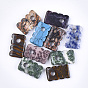 Natural & Synthetic Mixed Gemstone Pendants, Rectangle, Dyed