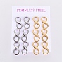 304 Stainless Steel Stud Earrings, Hypoallergenic Earrings, with Ear Nuts, Infinity