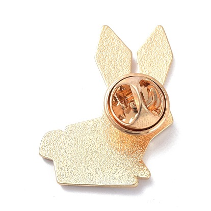 Оригами кролик эмалированная булавка, брошь из сплава эмали для одежды на рюкзак, золотые