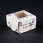 Rectangle Foldable Creative Kraft Paper Gift Box, Jewelry Boxes, with Square Clear Window