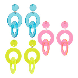 Fluorescent Geometric Acrylic Earrings for Sexy Summer Look - W817 Lively Jewelry